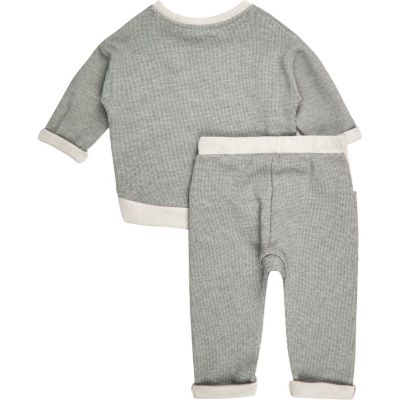 Mini boys grey jumper joggers co-ord outfit